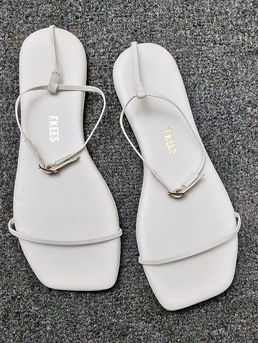 TKEES Strappy Platform Sandals in White Like New